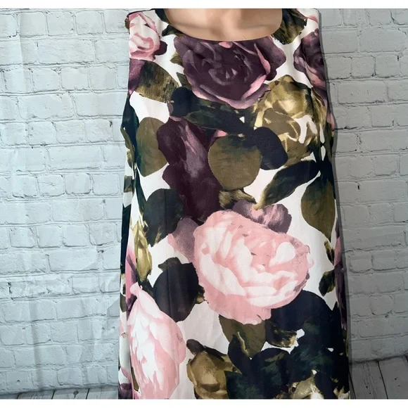 SLNY purple, pink & green floral sleeveless dress size 8 - Picture 2 of 12